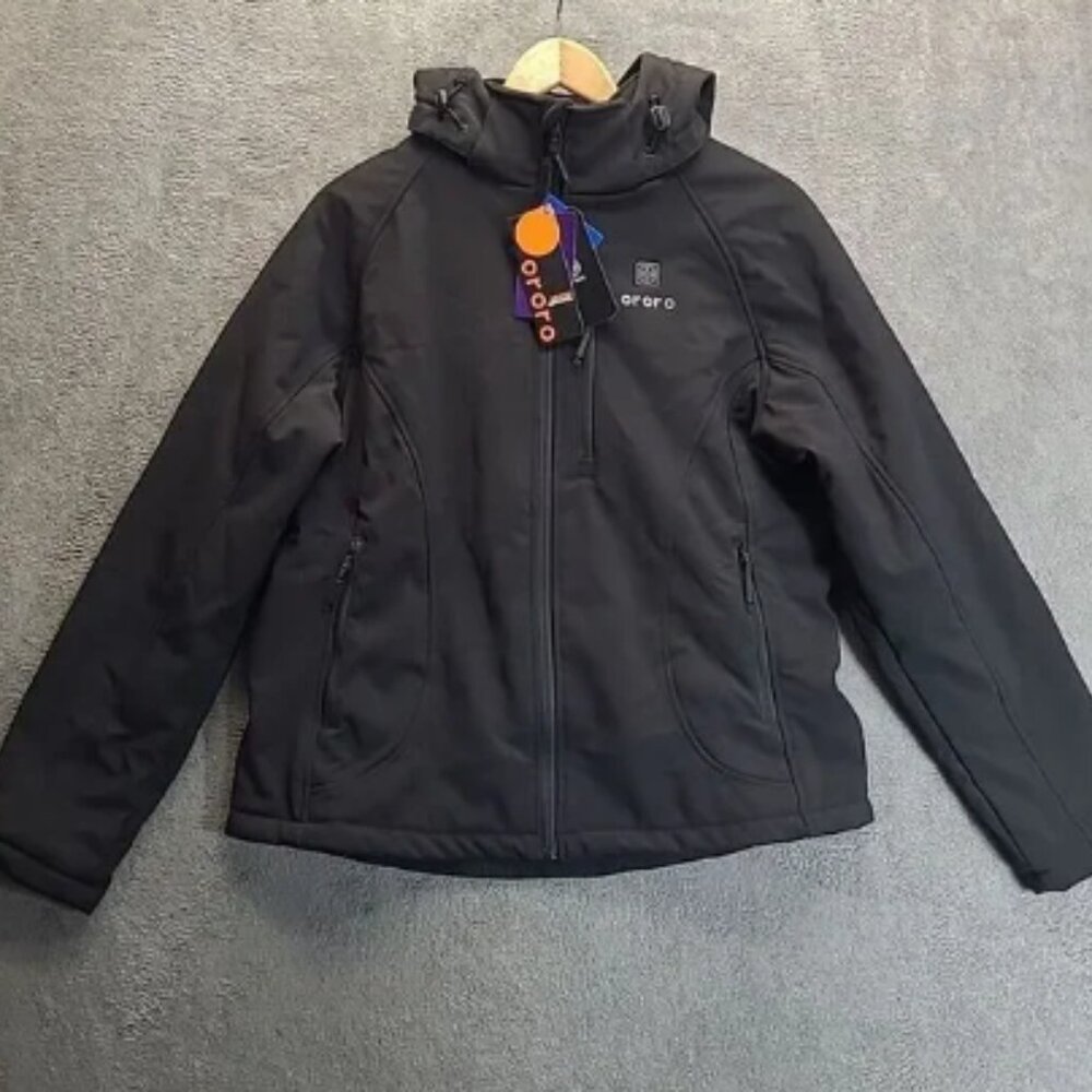 ORORO‎ Men's Soft Shell Heated Jacket w/Detachable Hood. Battery Not Included